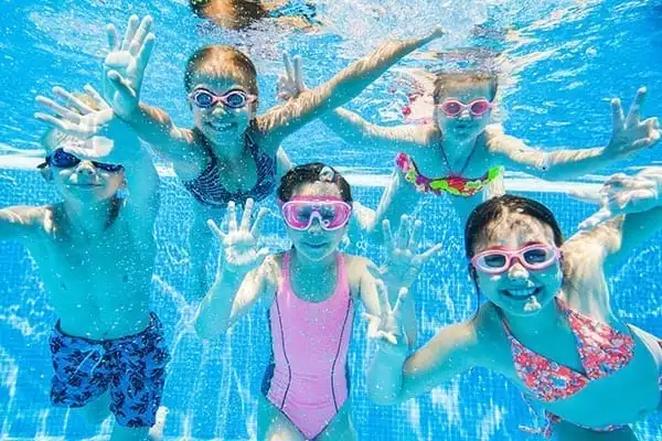 Group of kids swimming