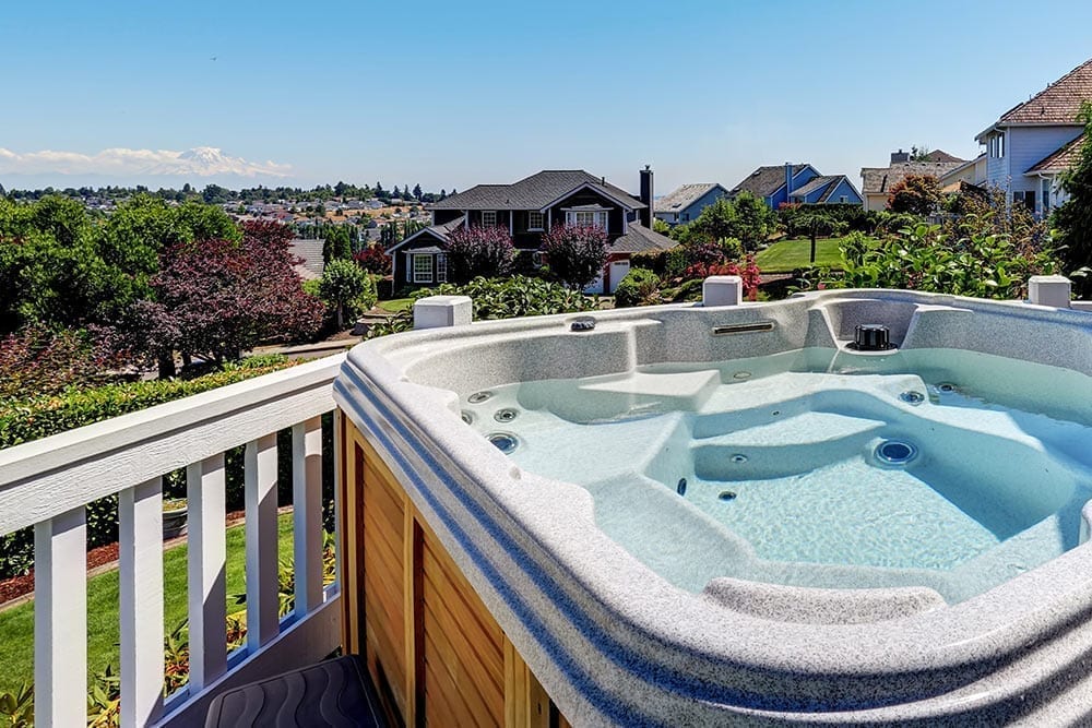 hot tub in neighborhood backyard