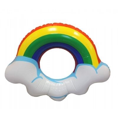 giant rainbow pool floaty