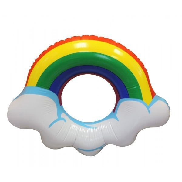 giant rainbow pool floaty